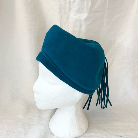 Vintage Fur Felt Hat in Teal Blue Green Colour - Picture 5 of 14